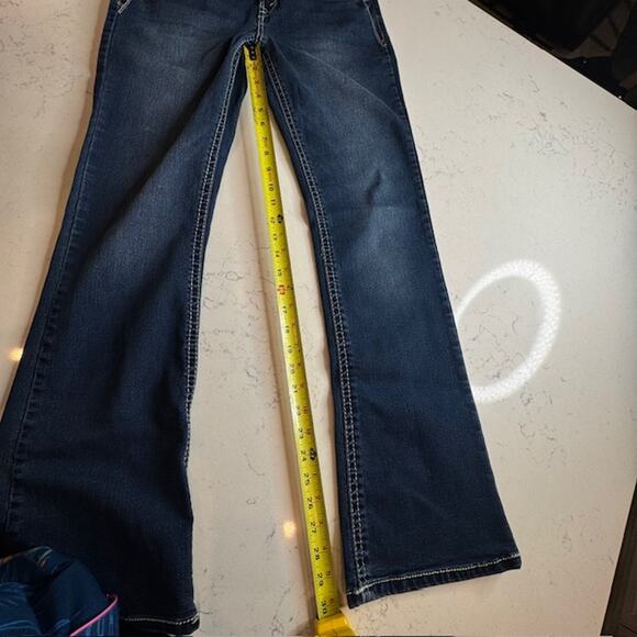 Mid Rise Y2K Heritage Curvy Fit Embroidered Bootcut Jeans Sz 11 - Picture 10 of 14